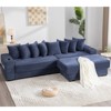 TiramisuBest Modular L Shaped Sofa Corduroy Fabric Sectional Movable Footstool Cup Holders 8 Pillows Side Pocket Bed Mode - 2 of 4