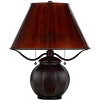 Cal Lighting BO-3102TB 60W X 2 Indio Metal and Resin Mica Table Lamp with Pull Chains, Dark Bronze - 2 of 4