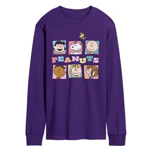 Men's - Peanuts - Boxes Snoopy And Friends Long Sleeve Graphic T-Shirt - 1 of 3