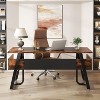 Tribesigns 63 Inches Executive Desk with Bottom Shelves - 2 of 4