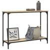 Clihome Sonoma Oak Industrial Console Table, Matte Black Metal Frame, with Shelf & Adjustable Feet - 2 of 4
