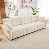 Large 3-Seater Sofa for Living Room, 110.2" Chenille Fabric Couch with Tufted Back, High-Resilience Foam and 2 Pillows – Cuddlewood - 2 of 4