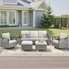 Buenhomino Outdoor Patio Furniture Sets, All-Weather PE Wicker Seating with Swivel Chairs, Sofas, Ottomans & Tables for Garden, Deck & Porch - 2 of 4