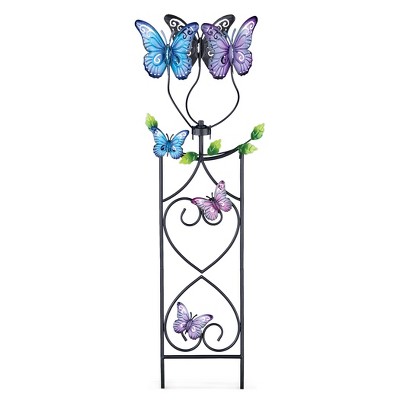 Collections Etc Spinning Butterflies Metal Trellis Outdoor Garden Stake