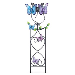 Collections Etc Spinning Butterflies Metal Trellis Outdoor Garden Stake - 1 of 2