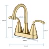 ALEXOUN  2-Handle Bathroom Sink Faucet with Pop-up Drain Brushed Golden - 3 of 4
