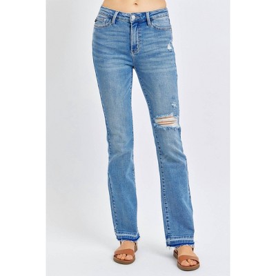 Women's MR Destroy & Released Hem Wo's Bootcut Jeans - Judy Blue