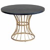APRILSOUL Veneer 42" Round Dining Table ¨C Solid Wood-Look Top, Heavy-Duty Wrought-Iron Pedestal Base - 4 of 4