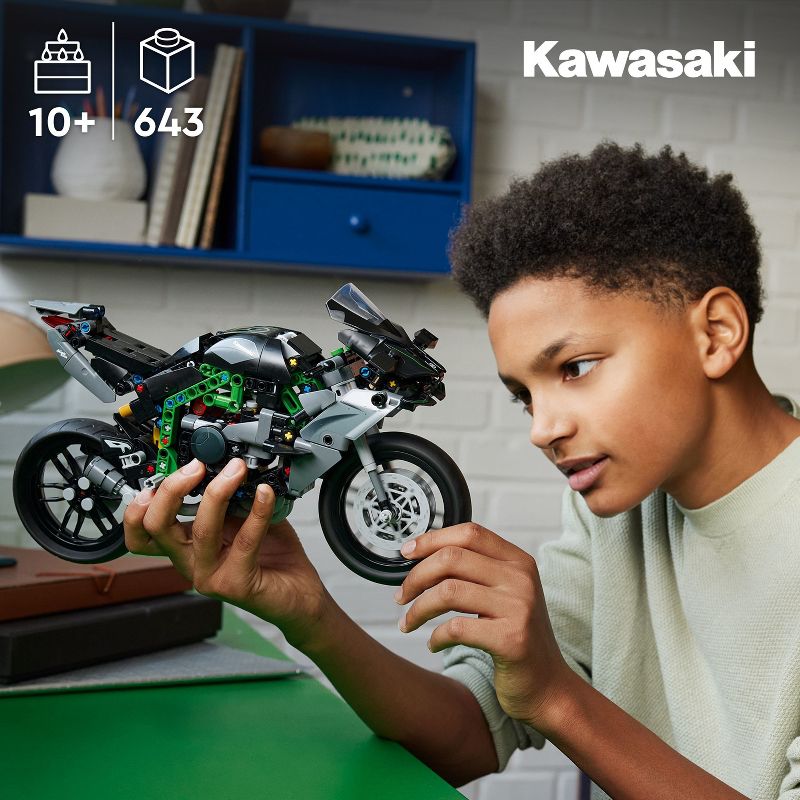 LEGO Technic Kawasaki Ninja H2R Motorcycle Toy, Kids Room D&#233;cor, 42170, 3 of 8