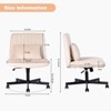 CAVINAS Linen Criss Cross Chair with Memory Foam Seat,Armless Office Chair with Adjustable Height,Swivel Desk Chair for Home Office and Study - 2 of 4