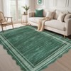 Washable Modern Bordered Non Slip Area Rugs for Living Room Dining Room, Low Pile Geometric Carpet for Home Office - 3 of 4