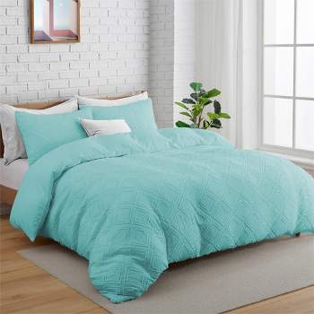 Peace Nest Lightweight Clipped Duvet Cover Set, Geometric Solid Color