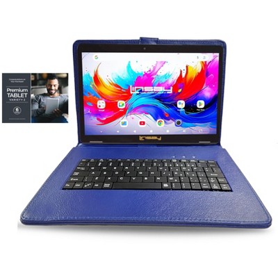 LINSAY 10.1"Octa Core  256GB Storage Android 15 Tablet with Blue Style Keyboard Premium TABLET Variety 2 SIX ( 6 ) Offers INCLUDING : OfficeSuite
