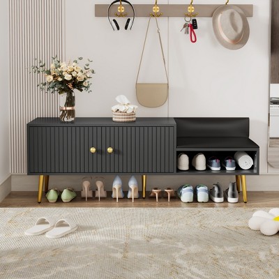 Modern Storage Bench, with Drawers & Removable Cushion, Shoe Bench, for Bedside, Living Room, Entryway, Multiple Design Styles & Color Combinations