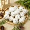 Aoibox Vintage Christmas Ball Ornaments Set 3.15 Inch Shatterproof Antique White Gold Distressed Farmhouse Tree Decorations 6 Pack - 4 of 4