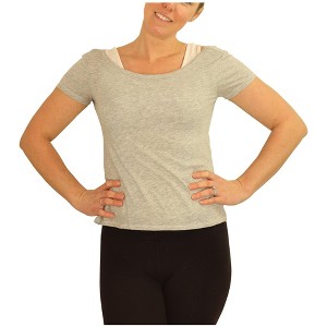 Aeropostale Womens Knot Back Cropped Basic T-Shirt, Grey, X-Large - 1 of 4