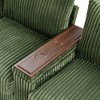 Racxily 4-seater Corduroy Sofa Couch, 133" Modern Sofa with USB Ports, Storage Arms, Flip-Top Cup Holders for Living Room, Green - 3 of 4