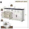 AMERLIFE 63" Large Sideboard Buffet Cabinet with 3 Drawers, Black+White - 2 of 4