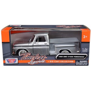 1966 GMC C1000 Fenderside Pickup Truck Silver Metallic "Timeless Legends" Series 1/24 Diecast Model Car by Motormax - 1 of 3