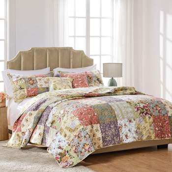 Blooming Prairie Quilt & Sham Bonus Set 5-Piece Multicolor by Greenland Home Fashion