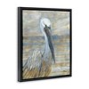 Stupell Industries Coastal Pelican Bird Abstract Portrait Floating Frame Canvas Art, Black, 25" x 31" - 2 of 4