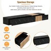 TV Stand with Faux Marble and Walnut Wood Grain Finish for TVs up to 88, Modern Modular Entertainment Center with 4 Storage Drawers - 4 of 4