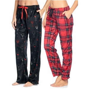 Ashford & Brooks Women's Plush Mink Fleece Pajama Sleep Pants 2 Pack - 1 of 1