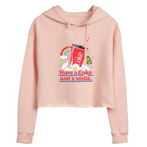 Women's - Coca-Cola - Have A Coke And A Smile Cropped Graphic Hoodie - 1 of 3