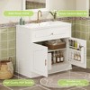 Modern Farmhouse Bathroom Vanity, 36" Single Sink Bathroom Vanity with Storage Cabinet, Adjustable Shelf - 3 of 4