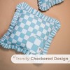 Folkulture 18 X 18" Set of 2 Cushion Cover Ruffle Checks Printed - Bluebell - 4 of 4
