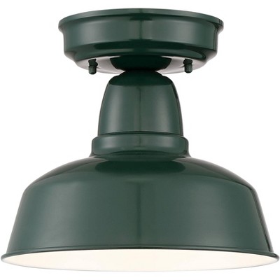 John Timberland Rustic Outdoor Ceiling Light Fixture Urban Barn Dark Green 10 1/4" for Exterior House Porch Patio