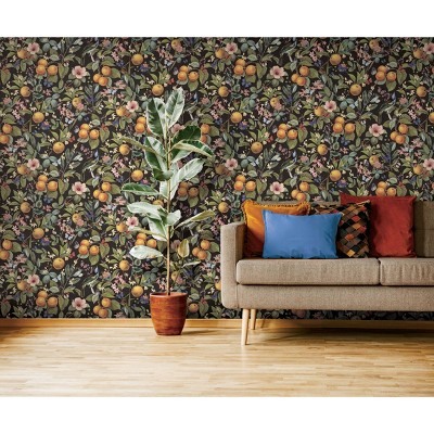 Citrus Botanical Floral Peel and Stick Wallpaper, 20.5" x 18ft