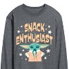 Men's - Star Wars - The Mandalorian Snack Enthusiast Grogu Long Sleeve Graphic T-Shirt - 2 of 4