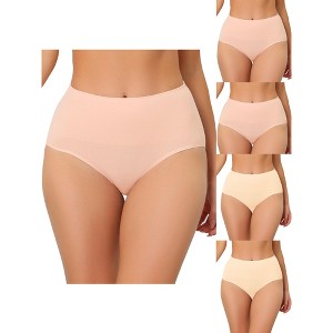 Allegra K Women's High Waist Shaping Breathable Tummy Control Briefs 5 Packs - 1 of 4