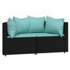 VidaXL 2 Piece Patio Lounge Set with Cushions Poly Rattan Gray - 2 of 4