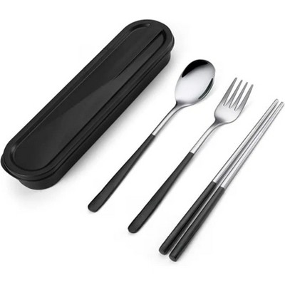LunaLulink Cutlery Sets, Stainless Steel Cutlery, Reusable Cutlery Sets with Boxes, Portable Silverware Lunch Boxes