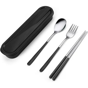 LunaLulink Cutlery Sets, Stainless Steel Cutlery, Reusable Cutlery Sets with Boxes, Portable Silverware Lunch Boxes - 1 of 4