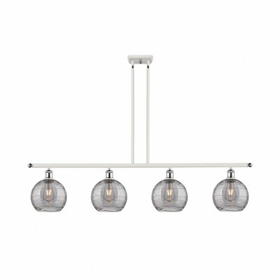 Athens Deco Swirl - 4 Light Island In Industrial Style-10 Inches Tall and 48 Inches Wide
