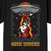 Hippie Sabotage Alien Spaceship Abducting Cow Crew Neck Short Sleeve Men's Black T-shirt - 2 of 3