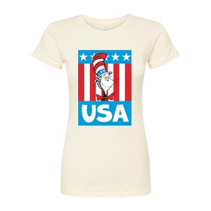 Women's - Dr. Seuss - Cat In The Hat USA Fitted Graphic T-Shirt - 1 of 4
