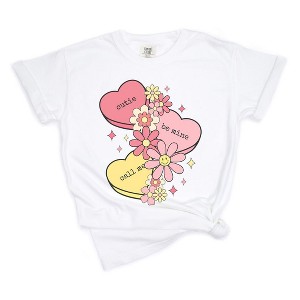 Simply Sage Market Women's Retro Valentine Hearts Short Sleeve Garment Dyed Tee - 1 of 3