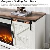 TV Stand with Fireplace for 65+ Inch TV, Farmhouse Entertainment Center with 18" Fireplace & Sliding Door, Wood TV Consoles for Living Room - 2 of 4