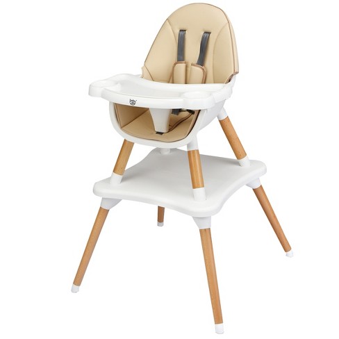 Infans 5-in-1 Baby High Chair Infant Wooden Convertible Chair w/5-Point Seat Belt Khaki - image 1 of 4