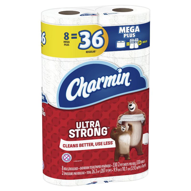 Charmin Ultra Strong Toilet Paper - 8 Mega Plus Rolls, 5 of 11