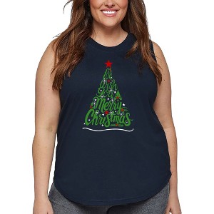 LA Pop Art We Wish You A Merry Christmas - Women's Word Art Tank Top - 1 of 4