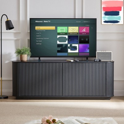 64" Sideboard Storage Cabinet TV Stand, Modern Style Cabinet Organizer for Living Room,  TV Stand for 55/60 inches TV, Black