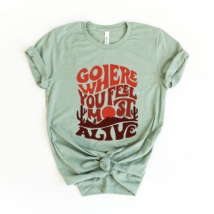 Simply Sage Market Women's Go Where You Feel Most Alive Desert Heart Short Sleeve Graphic Tee - 1 of 2