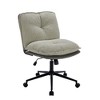 Oversize Seat Office Chair With Wheels, Backrest, Elegant Design Rolling Computer Chair, Ergonomic Design Adjustable Height Chair, Gray - 2 of 4