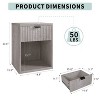 MUUEGM 18.9" Farmhouse Night Stand| Wooden Bedside End Tables with Drawer and Open Storage Cabinet - 2 of 4