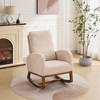 CAVINAS Polyester Glider Rocking Chair with High Backrest,Modern Upholstered Rocking Chairs,Nursery Accent Chair for Bedroom - 2 of 4